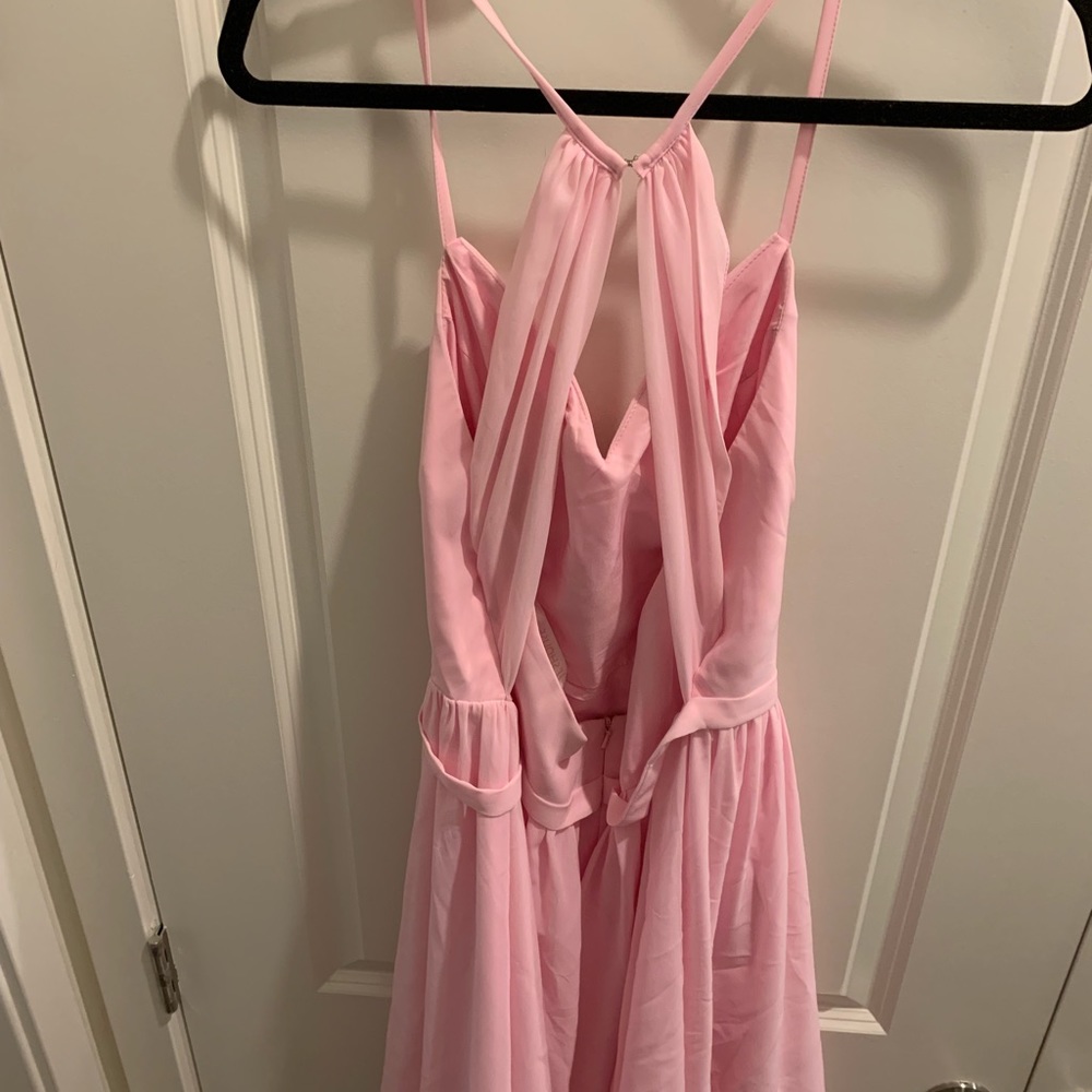 Knee Length Candy Pink Bridesmaid Dress
